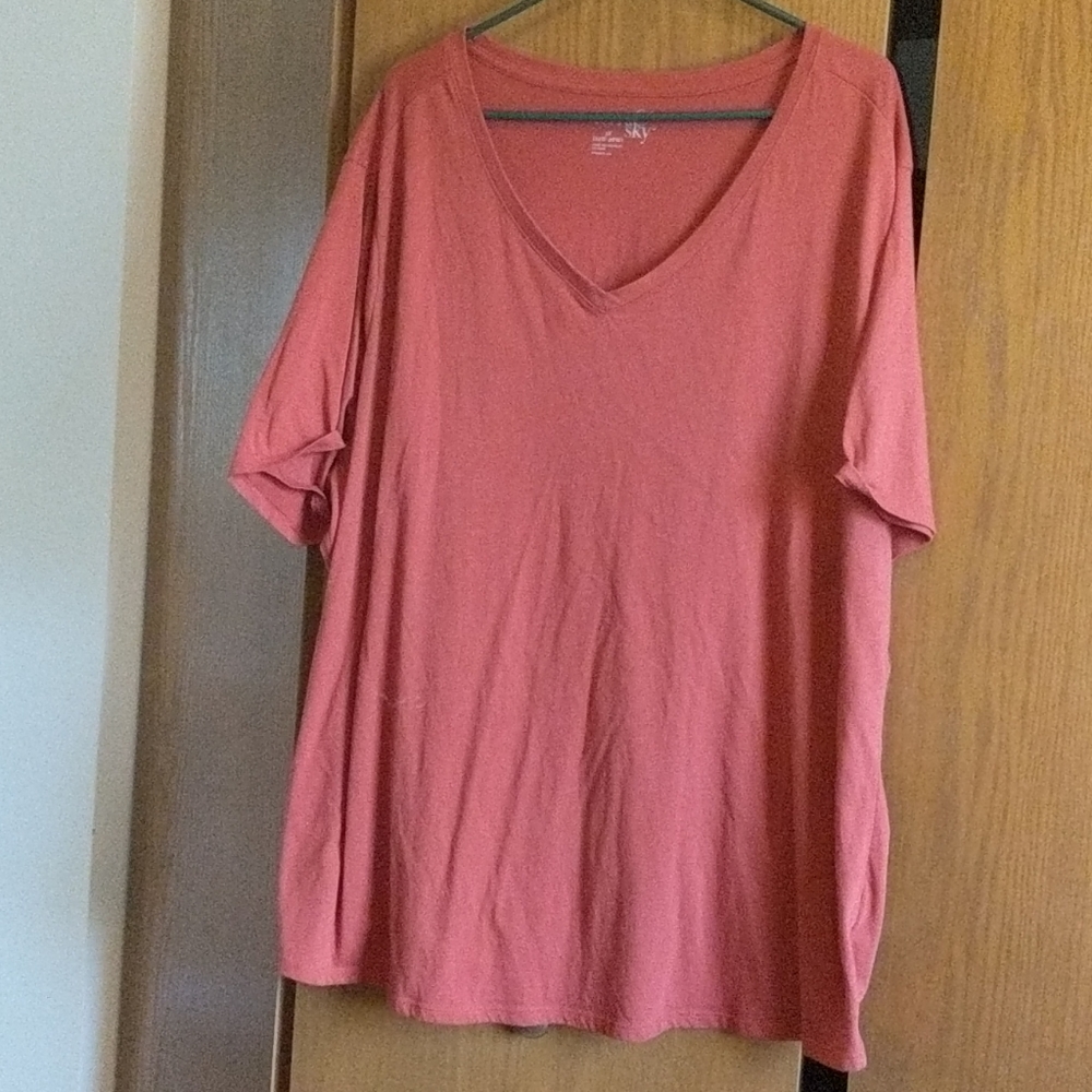 Terracotta v neck tee
